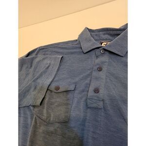FJ‎ FootJoy Golf Polo Shirt Mens Size L Blue Short Sleeve Polyester Adult Casual